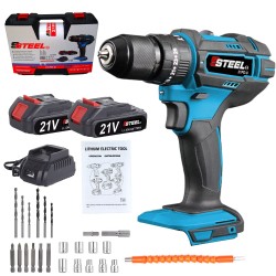 مثقاب/مفك براغي 21 فولت 2*1.5 أمبير 42  نيوتن متر مع ملحقات من الفولاذ المقاوم للصدأ