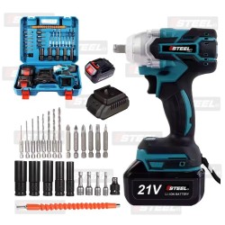 مفتاح ربط عالي عزم الدوران بدون فرشاة مع بطاريتين 21 فولت، 350 نيوتن متر