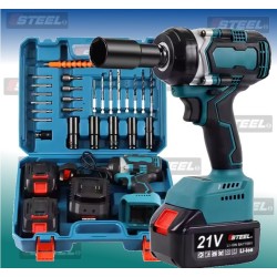 مفتاح ربط عالي العزم و الدوران بدون فرشاة يعمل ببطاريتين 21 فولت 3امبير