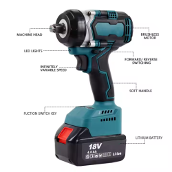 مفتاح ربط عالي العزم و الدوران بدون فرشاة يعمل ببطاريتين 21 فولت 3امبير