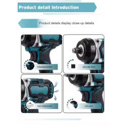 مفتاح ربط عالي العزم و الدوران بدون فرشاة يعمل ببطاريتين 21 فولت 3امبير