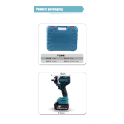 مفتاح ربط عالي العزم و الدوران بدون فرشاة يعمل ببطاريتين 21 فولت 3امبير