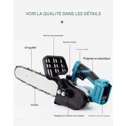 منشار كهربائي لاسلكي احترافي مقاس 12 بوصة، بطاريتان ليثيوم 21 فولت 4 أمبير