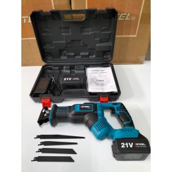 منشار ترددي لاسلكي 21 فولت مع بطاريتين 4.0 أمبير/ساعة و4 شفرات فولاذية