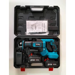 منشار ترددي لاسلكي 21 فولت مع بطاريتين 4.0 أمبير/ساعة و4 شفرات فولاذية