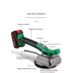 كوب شفط اهتزازي من الفولاذ المقاوم للصدأ، 21 فولت، 2 × 2.0 أمبير