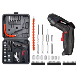 مفك براغي كهربائي متعدد الوظائف قابل لإعادة الشحن + ملحقات