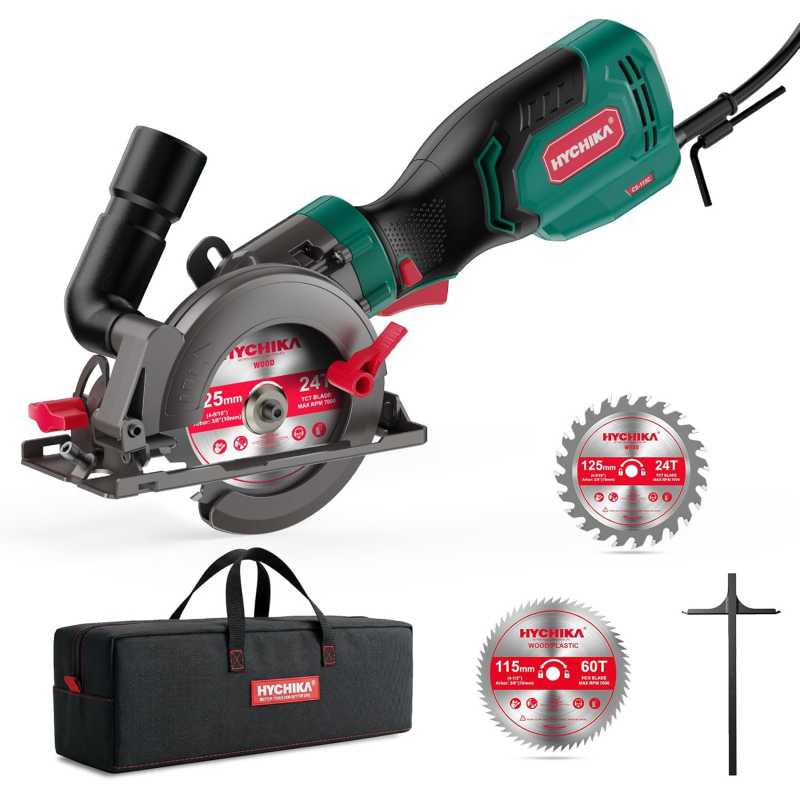 HYCHIKA Scie Circulaire, Mini Scie Circulaire 750W 3500 tr/min