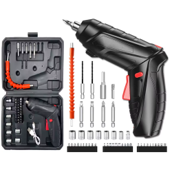 مفك براغي كهربائي متعدد الوظائف قابل لإعادة الشحن + ملحقات