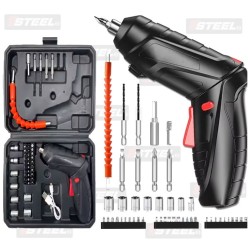 مفك براغي كهربائي متعدد الوظائف قابل لإعادة الشحن + ملحقات