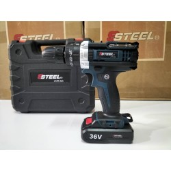 مثقاب كهربائي محمول مع بطاريتين متعددتي الوظائف بقوة 21 فولت، مجموعة أدوات مكونة من 125 قطعة للإصلاح والصيانة