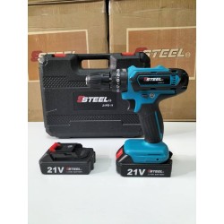 مثقاب/مفك براغي 21 فولت 2*1.5 أمبير 42  نيوتن متر مع ملحقات من الفولاذ المقاوم للصدأ